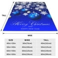 thumbnail image 3 of Throw Blanket Merry Christmas Blue Ball Snowflake Xmas Couch Blankets Plush Flannel Cover Lightweight Soft for Living Room Bed Sofa Travel Office Camping 60 x 80 Inch, 3 of 6