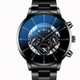 thumbnail image 2 of Reloj de moda para hombre popular, reloj de negocios de tres ojos y seis agujas, reloj de cuarzo con calendario y correa de acero dorado, 2 of 6