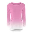 thumbnail image 4 of Crew Neck Sweatshirts Women Comdrip Womens Casual Solid Long Sleeve Jumper Sweaters Blouse Cozy Sweaters for Women Pink 3XL, 4 of 5