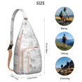 thumbnail image 3 of Vintage Toile de Jouy Sling Backpack – French Country Pastoral Crossbody Daypack with Engraved Scenic Print, Rustic Farmhouse Hiking Bag for Travel, Nature Walks & Art Lovers, 3 of 4