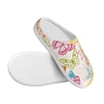 thumbnail image 3 of Fotbe Retro Colorful Butterfly Pattern Women's Fuzzy Curly Fur Memory Foam Loafer Slippers Indoor Outdoor Slippers Winter Home Shoes-40/41, 3 of 7