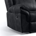 thumbnail image 3 of Furniture of America Gordon Modern Faux Leather Manual Reclining Sofa with Cup Holders, Black, 3 of 5