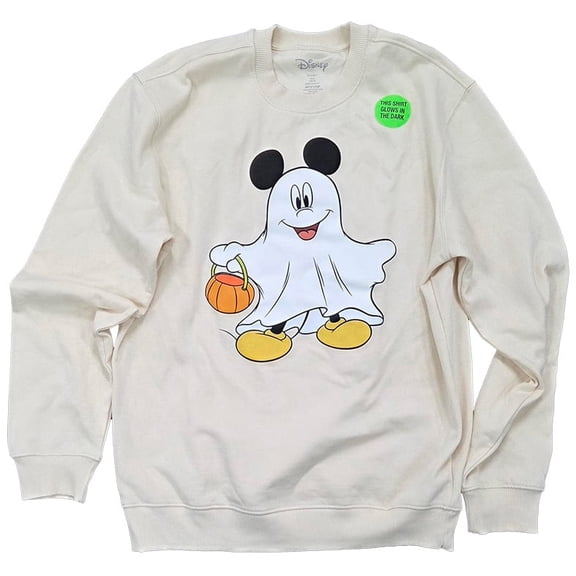Disney GITD Halloween Ghost Mickey Adult Pullover Fleece