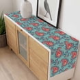 thumbnail image 4 of Red Teal Boho Botanical Table Runner - 36 Inch Long, Kitchen Dining Table Runner Dresser Scarves, Southwestern Retro Ethnic Tribal Farmhouse Decor for Coffee Tables Wedding Party Banquet, 4 of 8