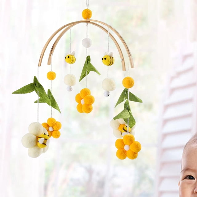 Sonajeros colgantes Montessori, juguete para cama de bebé, sonajero giratorio de 360 grados, campana de cama para cochecito de cuna 39x233 cm Macarena Móvil Musical para Cuna