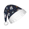 thumbnail image 2 of Haiem Panda Astronaut Pattern Santa Hat Confortable Velvet Christmas Hat for Christmas Party Favors Fit for Adults Men Women, 2 of 6