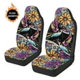 thumbnail image 3 of Uorisanigo Front Car Seat Cover - Soft Fuzzy Fur Floral Hummingbird Front Bucket Seat Covers Universal Fit for Most Cars, SUVs, Trucks, and Vans, Car Accessories Cushions, 3 of 7