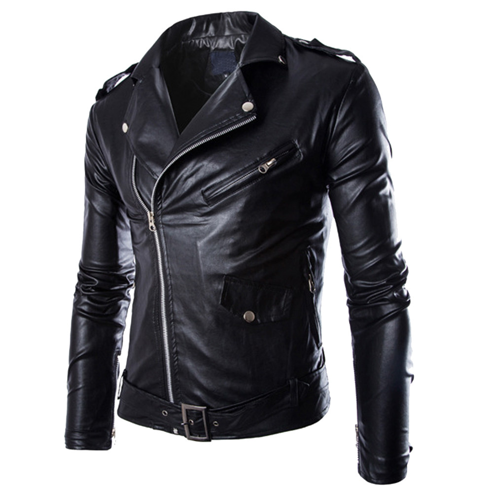 Winter Black Jackets For Men Fashion Men'S Autumn Casual Leather Zipper ...