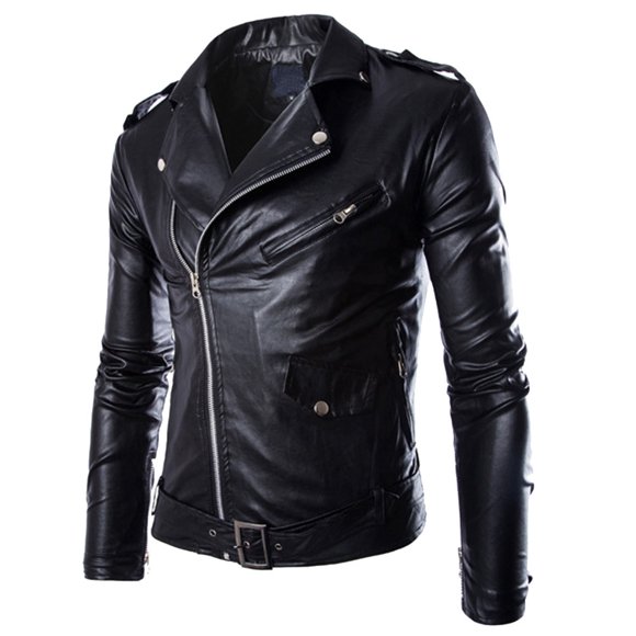 Ketyyh-chn99 Mens Rain Coat 2024 Fashion Fall Mens Lightweight Breathable Waterproof Hooded Jacket Fashion Men's Autumn Winter Casual Leather Zipper Long Sleeve Jacket Coat Tops Black,L