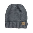 thumbnail image 2 of NYFASHION101 Exclusive Two Way Cuff & Slouch Warm Knit Ribbed Beanie, Light Melange Gray, 2 of 4