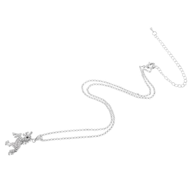 Collar de joyería de moda perfecl con colgante de cristal de imitación Plata blanca