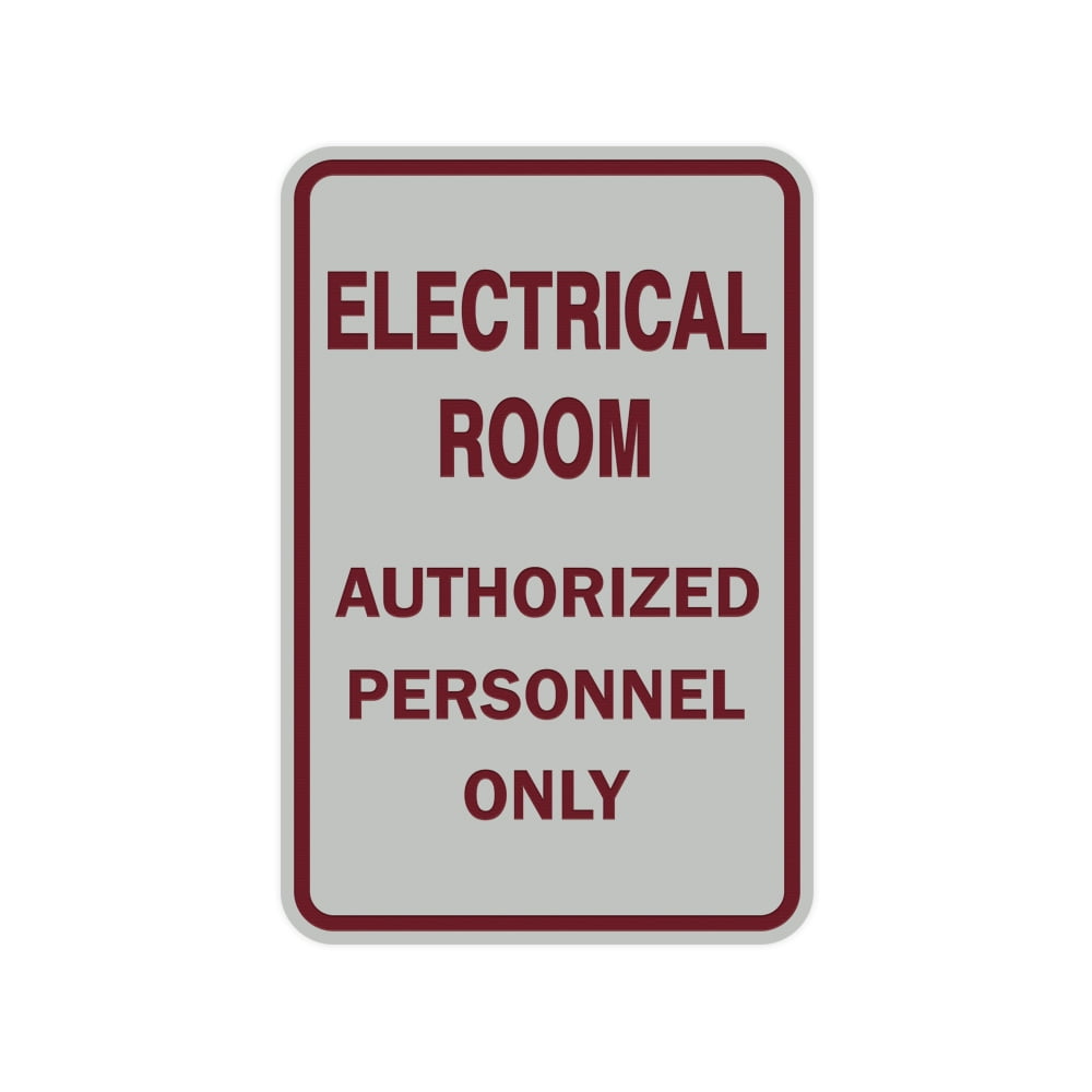 Portrait Round Electrical Room Authorized Personnel Only Sign (Light