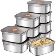 thumbnail image 2 of 20 PCS Food Storage Containers with Lids Airtight 10 Containers and 10 Lids stainless steel food containers leak proof storage box with lid Locking Food Storage Container freezer storage, 2 of 8