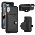 thumbnail image 1 of ELEHOLD Leather Wallet Case For iPhone XR,Premium Leather Material with Back Card Holders Magnetic Button Full Body Shockproof Luxury Case,Black, 1 of 6