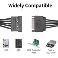 thumbnail image 5 of 5X Divisor de Alimentación de 15 Pines 1 A 5 Disco Duro HDD SSD Cable de Alimentación Cable de Extensión Cable de Expansión de Disco Duro, 5 of 5