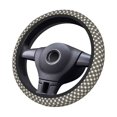 thumbnail image 2 of Uemuo Daisy Plaid Black Printed Car Elastic Steering Wheel Cover - Universal Car Accessory for Diverse Cars Anti-Slip, and Comfortable- 15", 2 of 8