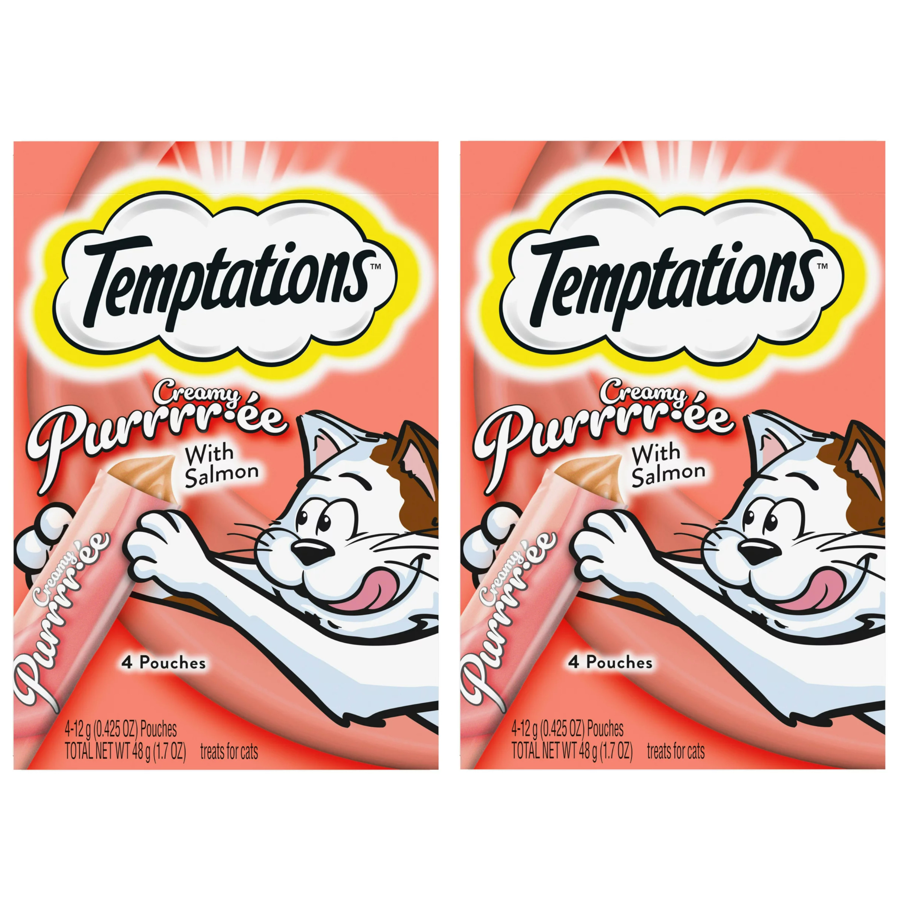 Temptations Creamy Puree Lickable Cat Treats, Salmon Flavor, 3 Oz
