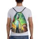 thumbnail image 2 of Bolsa con cordón clásica de Rick y Morty, plegable, para deportes, fitness, unisex, bolsa de viaje para deportes de playa, mediana, 2 of 8