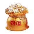 thumbnail image 1 of Billuyoard Bolsa adornos buena suerte resina pastel decoración tradicional atraer riqueza Artware fortuna figurita de oficina coche regalos Artesanía Oro Billuyoard HA072013-01, 1 of 6