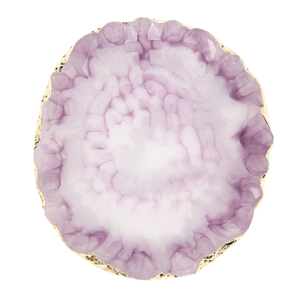 Yesbay Resin Nail Art Color Palette Acrylic Ring Jewelry Holder Dish DIY Manicure Tool-Pink