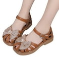 thumbnail image 3 of NOKIO Girls' Closed Toe Mary Janes Kids Boho Sandals Kids Summer Sandals Girls' T-Strap Sandals Children Shoes Flat Sandals Hollow Beach Shoes Fashion Soft Sole Girls Boys Casual Sandals, 3 of 7