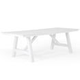 thumbnail image 3 of WestinTrends Cape May 90" HDPE Rectangle Outdoor Patio Dining Table With Umbrella Hole and Metal Frame, White, 3 of 12