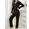 thumbnail image 5 of Winter and Spring Women's V-neck Bowknot Fashion and Sexy Homewear Set in Black, 5 of 7