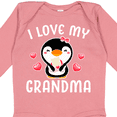 thumbnail image 4 of Inktastic I Love My Grandma with Cute Penguin and Hearts Girls Long Sleeve Baby Bodysuit, 4 of 5