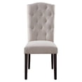 thumbnail image 2 of Beige Linen Upholstered Side Chairs Set of 2 with Tufted Back for Dining Room Use, 2 of 4