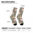 thumbnail image 5 of Floral Leopard Gold Stockings Peach Print Design Funny Socks Spring Non Skid Socks Couple, 5 of 7