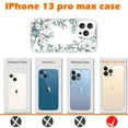 thumbnail image 6 of NIFFPD Phone iPhone 13 Pro Max Case with Screen Protector+ Camera Lens Protector Clear with Flowers Design Soft & Flexible TPU Shockproof Magnolia White, 6 of 7