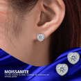 thumbnail image 4 of SHETINAR Moissanite 1ct Heart earrings with Single diamond, S925 sterling silver plated with PT950, suitable for both men and women, with a gift box, a good gift., 4 of 8