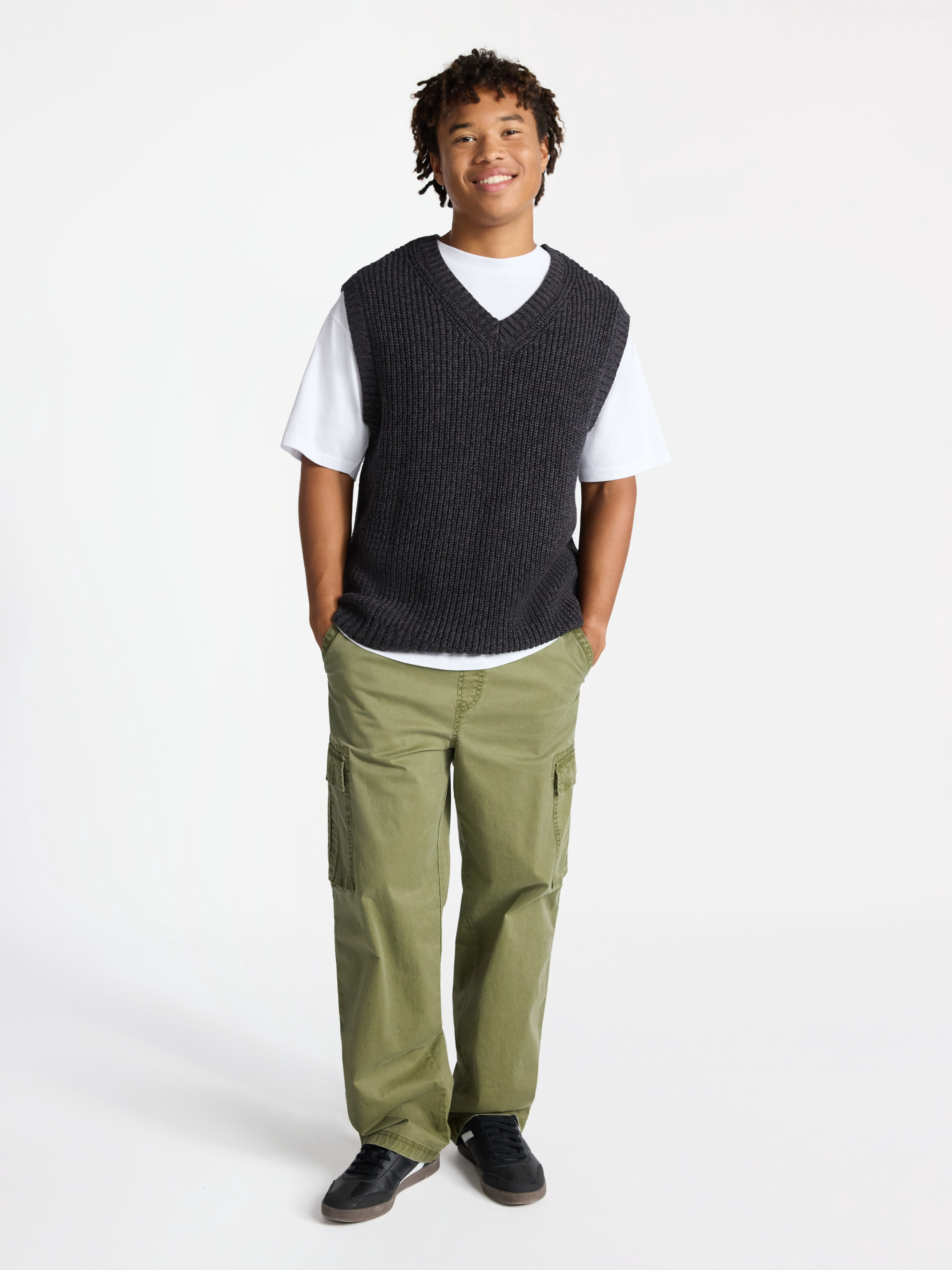 No Boundaries V Neck Marled Vest, Men's & Big Men's