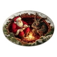 thumbnail image 2 of 3D Santa Campfire Round Rug - Soft Non-Slip Washable Floor Mat for Living Room, Bedroom Entryway & Festive Holiday Decor, 2 of 7