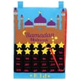 thumbnail image 1 of OurWarm-camino de mesa Eid Mubarak, calendario de Ramadán, cena familiar, decoración de fiesta, paño, camino de mesa negro, 1 of 4