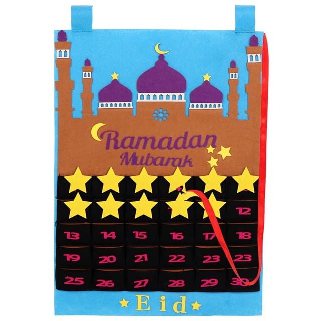 OurWarm-camino de mesa Eid Mubarak, calendario de Ramadán, cena familiar, decoración de fiesta, paño, camino de mesa negro