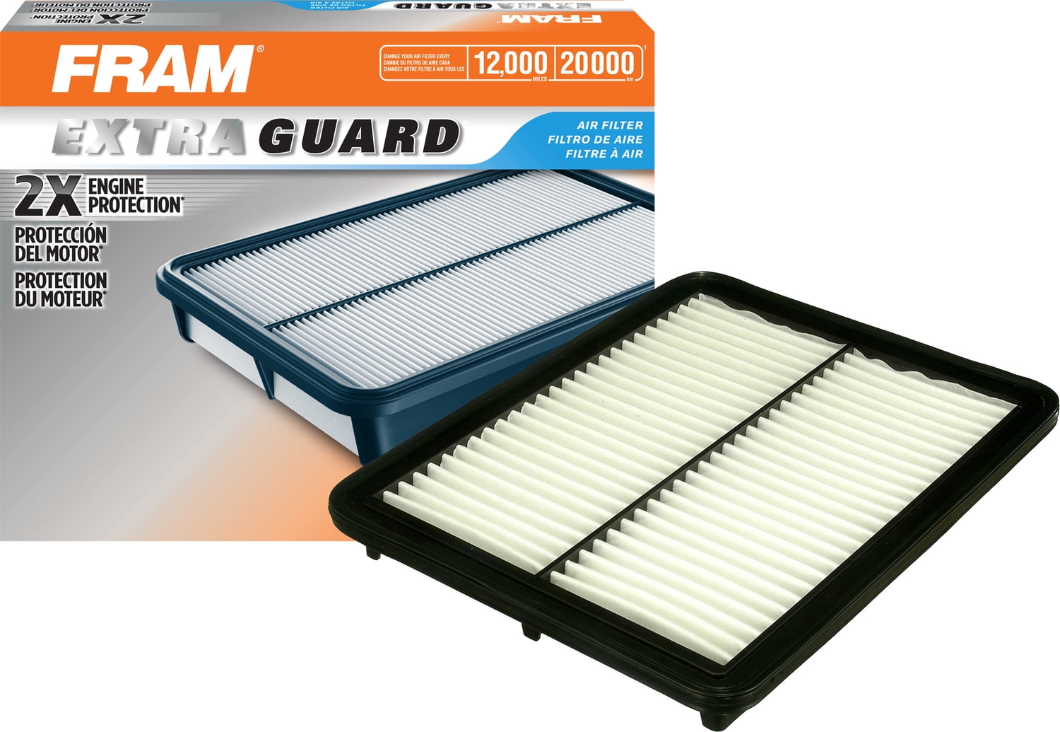 FRAM Extra Guard Air Filter, CA9525, 12K miles, Engine Protection, for Select Vehicle