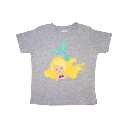 

Inktastic Cute Little Mermaid With Long Blonde Hair Gift Toddler Toddler Girl T-Shirt