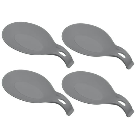 

Uxcell 9.25 x 4.72 Heat Resistant Silicone Spoon Rest Kitchen Utensil Holder Gray 4Pack