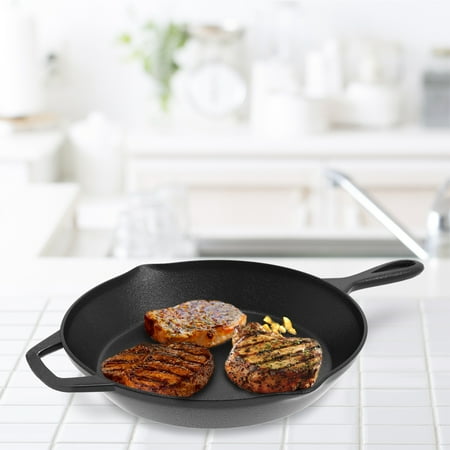18.5 Inch Classic Cast - Pre-Seasoned Cast Iron Skillet- 12 inch for Home, Camping, Indoor and Outdoor Cooking, Frying, Searing and Baking by Classic Cuisine