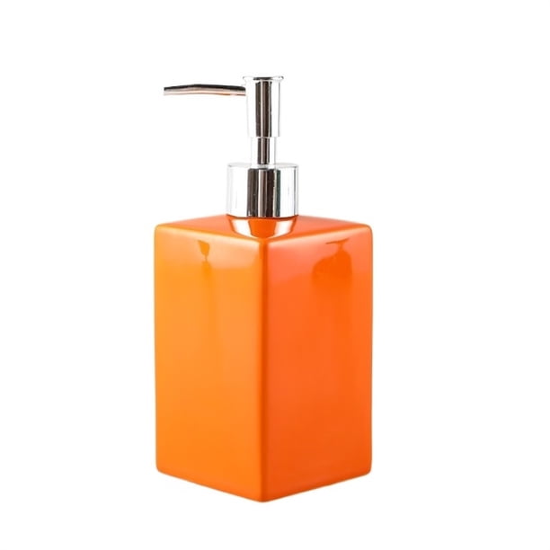 Dispensador de jabón de cerámica, dispensador de jabón de loción de forma cuadrada de 450 ml for encimera de cocina de baño, botella dispensadora de líquido de mano con bomba de plástico plateada