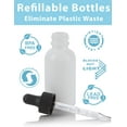 thumbnail image 1 of 1 oz / 30 ml Opal Glass Boston Round Empty Bottle with Black Top Graduated Measurement Glass Dropper, 1 of 4