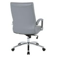 thumbnail image 2 of Executive Mid-Back Chair in Grey Faux Leather with Padded Arms and Chrome Finish Base, 2 of 3