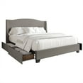 thumbnail image 3 of Castle Place Linen Platform Bed with Storage, Queen Size, Light Grey, 3 of 10