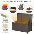 thumbnail image 4 of Gymax Coffre de Rangement en Rotin PE pour Terrasse de 50 Gallons avec Doublure Imperméable et Roues, 4 of 10