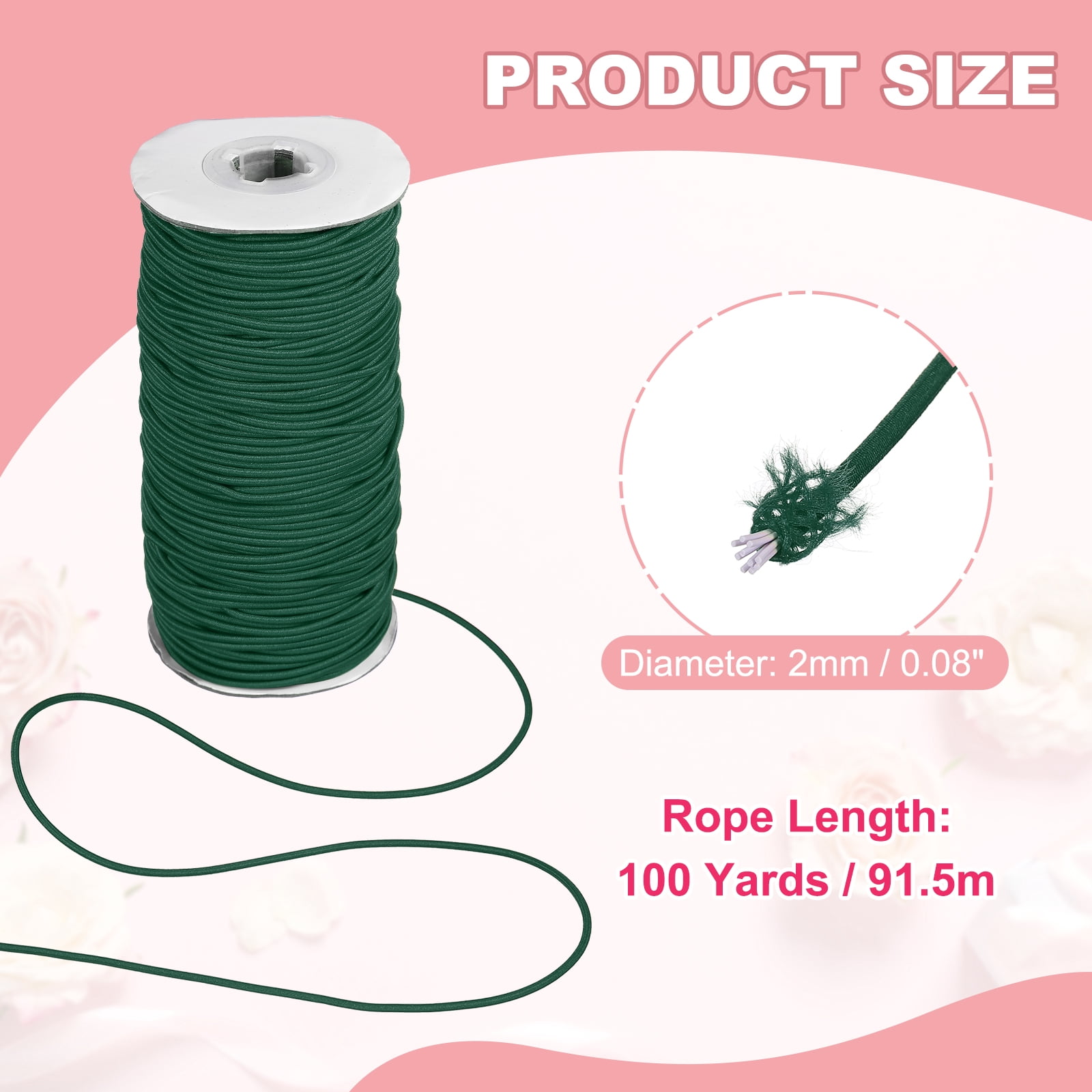 Uxcell Stretchy String for Bracelets, Elastic Crystal Thread Stretch Elastic Beading Cord 2mm & Dark Green-Fitting For(Bracelets/Sewing/Beading/Necklace/Jewelry Making/Crafts DIY)