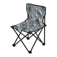 thumbnail image 2 of 600D Oxford Camping Chair Portable Foldable Chair Supports 220 lbs for Picnic, Fishing, Backpacking Silver Flowers Pattern, 2 of 8