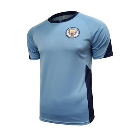 Icon Sports Men Manchester City Licensed Soccer Poly Shirt Jersey - Custom Name and Number - -03 Medium