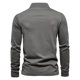 thumbnail image 3 of Polos de manga larga para hombre, 100 % algodón, de color liso, informales, nuevos polos básicos de primavera y otoño para hombre, 3 of 5