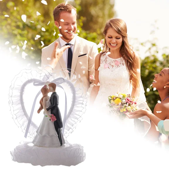 Bride Groom Happy Wedding Wedding Cake Toppers Figurines Romantic Decor Ornament